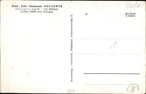 Ak Wald im Rheinland Solingen, Hotel-Cafe-Restaurant Hölscher, Speiseraum