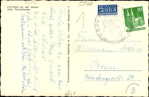 Ak Cochem an der Mosel, Alte Thorschenke