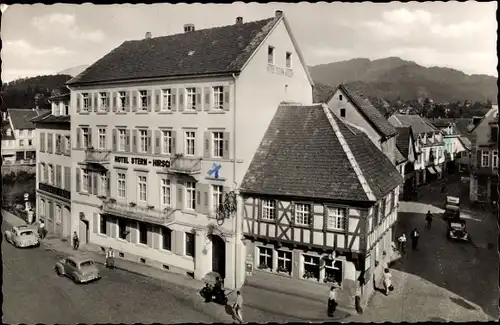 Ak Gernsbach im Murgtal Schwarzwald, Hotel Stern und Hirsch