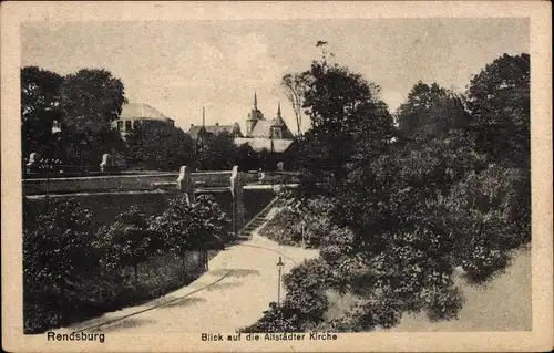 Ak Rendsburg in Schleswig Holstein, Blick auf die Altstädter Kirche