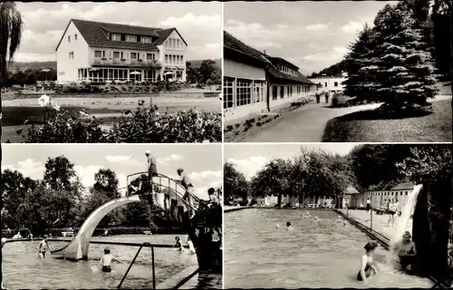 Ak Bad Bodendorf Sinzig am Rhein, Hotel Haus am Weiher, Schwimmad, Wasserutsche