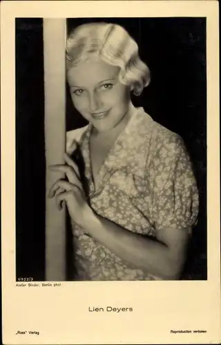 Ak Schauspielerin Lien Deyers, Ross Verlag 6922/3