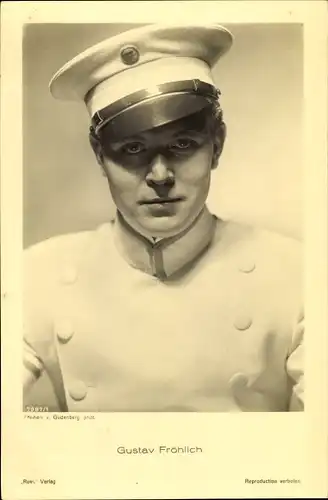 Ak Schauspieler Gustav Fröhlich, Portrait mit Uniformmütze