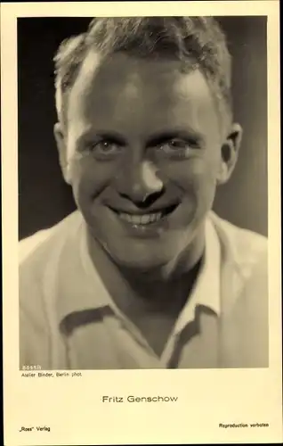 Ak Schauspieler Fritz Genschow, Portrait, Ross Verlag 8095/1