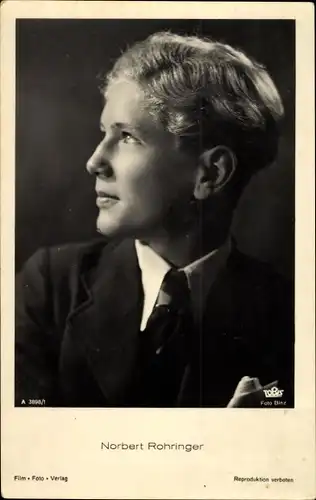 Ak Schauspieler Norbert Rohringer, Seitenportrait