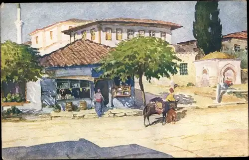 Künstler Ak Thessaloniki Griechenland, Rue Kassandra