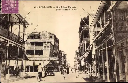 Ak Port Said Ägypten, Rue Prince Farouk
