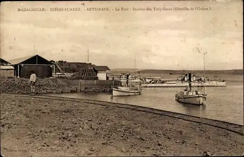 Ak Diego Suarez Madagaskar, Antsirane, Le Port, Station des Torpilleurs (Flottille de l'Ocean I.)