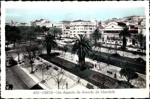 Ak Lisboa Lissabon Portugal, Um Aspecto da Avenida da Liberdade