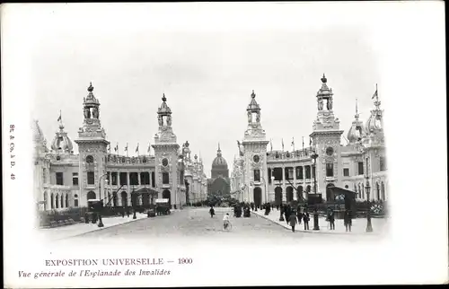 Ak Paris, Expostition Universelle de 1900, Vue generale de l'Esplanade des Invalides