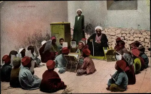 Ak Ägypten, École arabe, Arabische Schule, Unterricht, Jungen