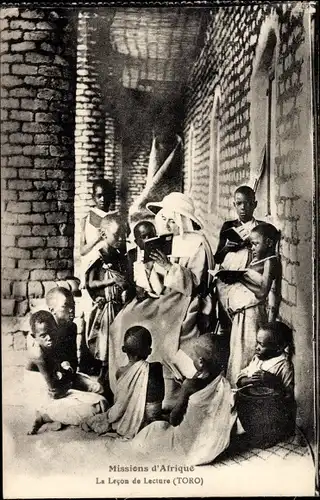 Ak Missions d'Afrique, La Lecon de Lecture, Toro, Leseunterricht
