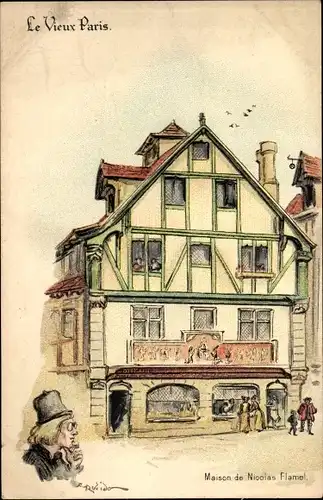 Künstler Litho Robida, A., Le Vieux Paris, Maison de Nicolas Flamel