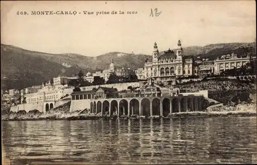Ak Monte Carlo Monaco, Vue prise de la mer