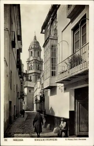 Ak Málaga Andalusien Spanien, Calle tipica