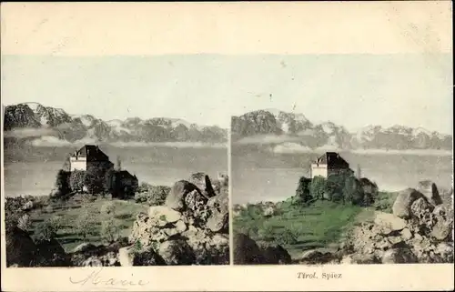 Stereo Ak Spiez Kanton Bern Schweiz, Teilansicht