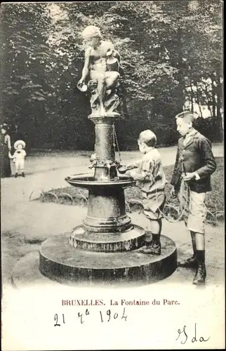 Ak Bruxelles Brüssel, La Fontaine du Parc