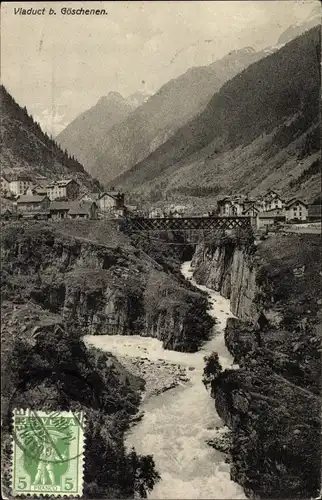 Ak Göschenen Kanton Uri, Viaduct, Umgebung
