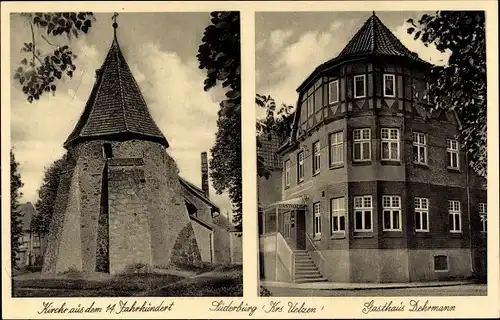 Ak Suderburg in der Lüneburger Heide, Gasthaus, Kirche