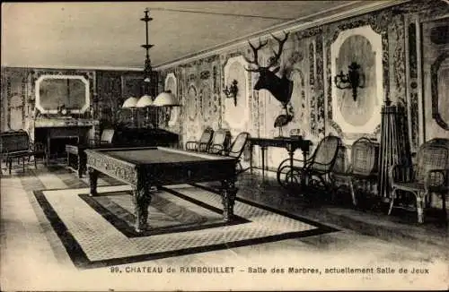 Ak Rambouillet Yvelines, Le Chateau, Salle des Marbres, actuellement Salle de Jeux
