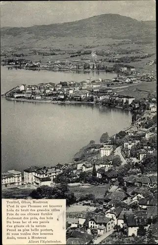 Ak Glion Montreux Kanton Waadt, Territet, Glion, Montreux C'est la que l'himme est heureux...