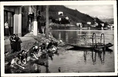 Ak Kanton Tessin, Costume ticinese, Lavandaie al lago
