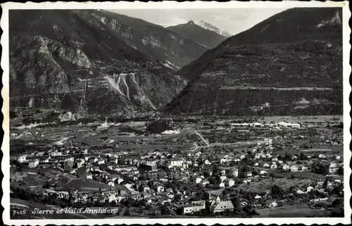 Ak Sierre Kanton Wallis, Panorama et Val d'Anniviers