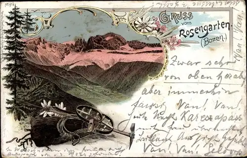 Litho Bozen Bolzano Südtirol, Rosengarten