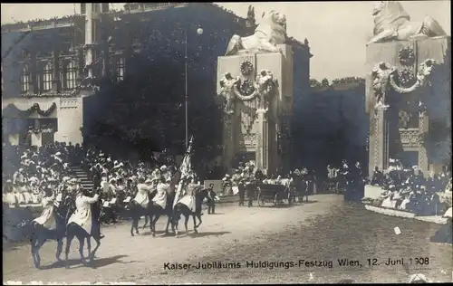 Ak Wien 1 Innere Stadt, Kaiser Jubiläums Huldigungs Festzug 12. Juni 1908