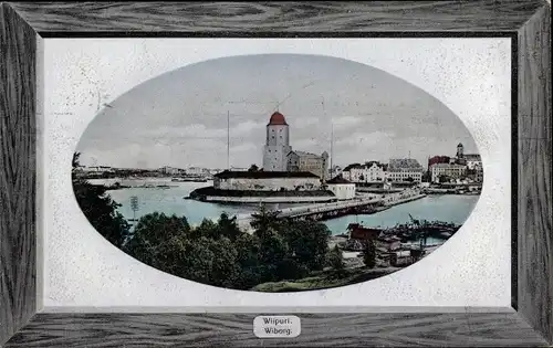 Passepartout Ak Wyborg Wiborg Viipuri Russland, Teilansicht