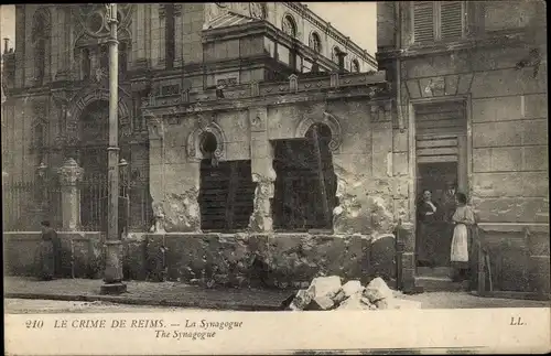 Ak Le Crime de Reims Marne, La Synagogue