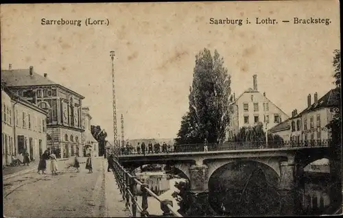 Ak Sarrebourg Saarburg Lothringen Moselle, Bracksteg