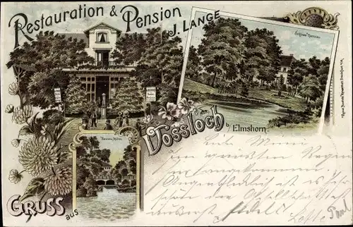 Litho Vossloch Bokholt Hanredder in Holstein, Restauration und Pension