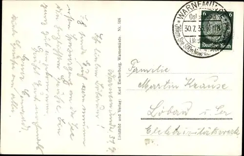 Ak Ostseebad Warnemünde Rostock, Brandung an der Mole