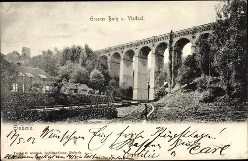 Ak Greene Einbeck in Niedersachsen, Greener Burg, Viadukt