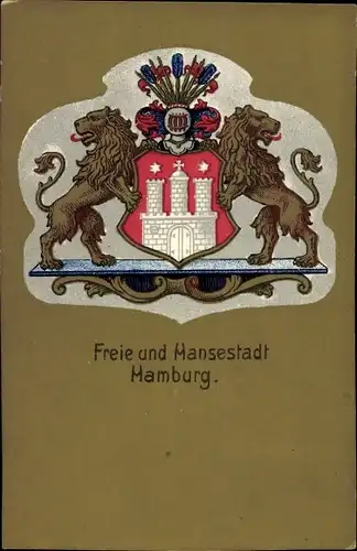 Wappen Ak Hamburg, Freie und Hansestadt, Stadtwappen