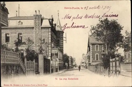 Ak Berck Plage Pas de Calais, La rue Rotschild