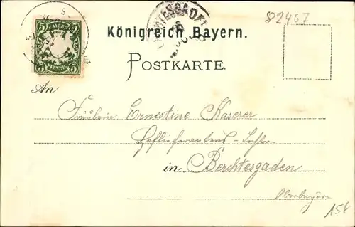 Litho Grainau in Oberbayern, Eibsee, Blick über den See