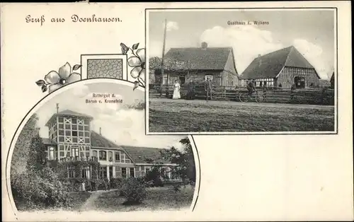 Ak Doenhausen Eystrup in Niedersachsen, Gasthaus, Rittergut Baron v. Kronefeld