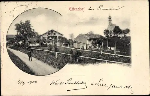 Ak Ettendorf Surberg in Oberbayern, Blick auf den Ort
