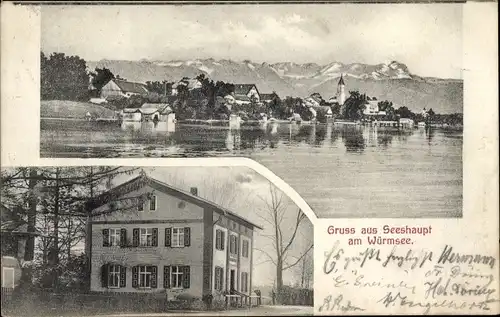 Ak Seeshaupt am Würmsee Oberbayern, Blick auf den Ort