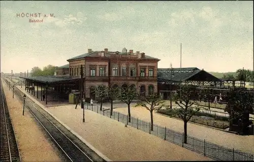 Ak Höchst Frankfurt am Main, Bahnhof, Gleisseite