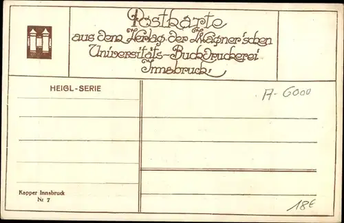 Künstler Ak Heigl, Innsbruck in Tirol, Hofkirche