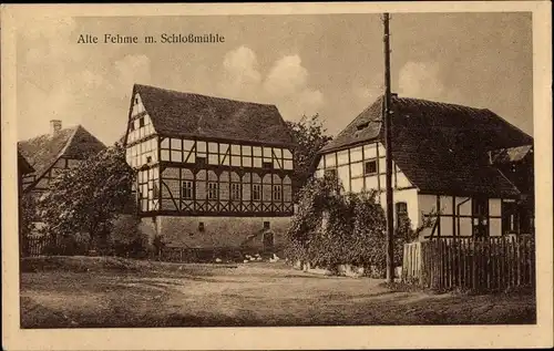 Ak Bruchhausen Höxter an der Weser, Alte Fehme mit Schlossmühle