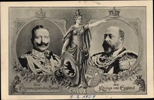 Wappen Ak Kaiser Wilhelm II. Eduard VII von Großbritannien