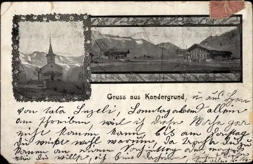 Ak Kandergrund Kanton Bern, Ortsansicht, Kirche