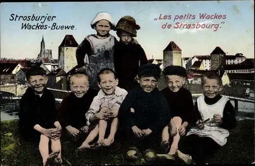 Ak Strasbourg Straßburg Elsass Bas Rhin, Les petits Wackes de Strasbbourg