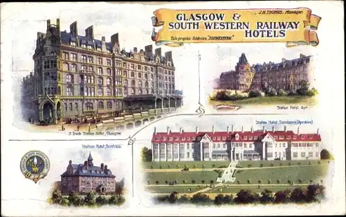 Ak Glasgow Schottland, South Western Railway Hotels, Station Hotel