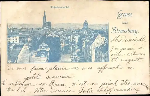 Ak Strasbourg Straßburg Elsass Bas Rhin, Totalansicht