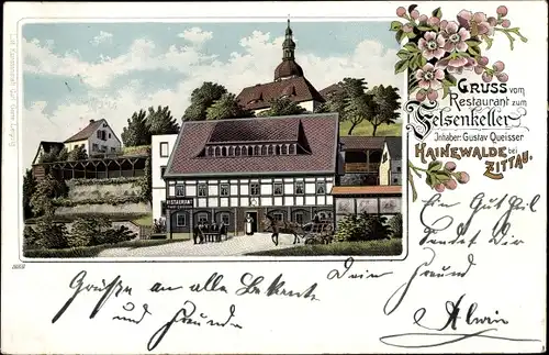 Litho Hainewalde Oberlausitz, Restaurant zum Felsenkeller